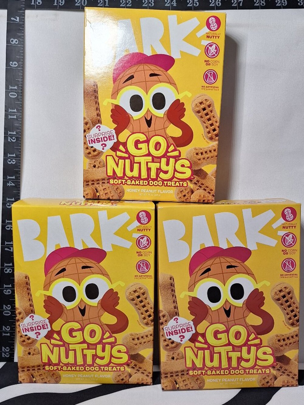 NWT Bark Go Nuttys Soft Baked Dog Treats, 3 pack